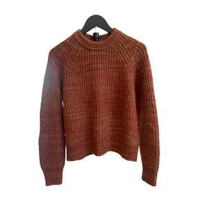 Evereve Chunky Knit Rust Crewneck Sweater (Sz S)